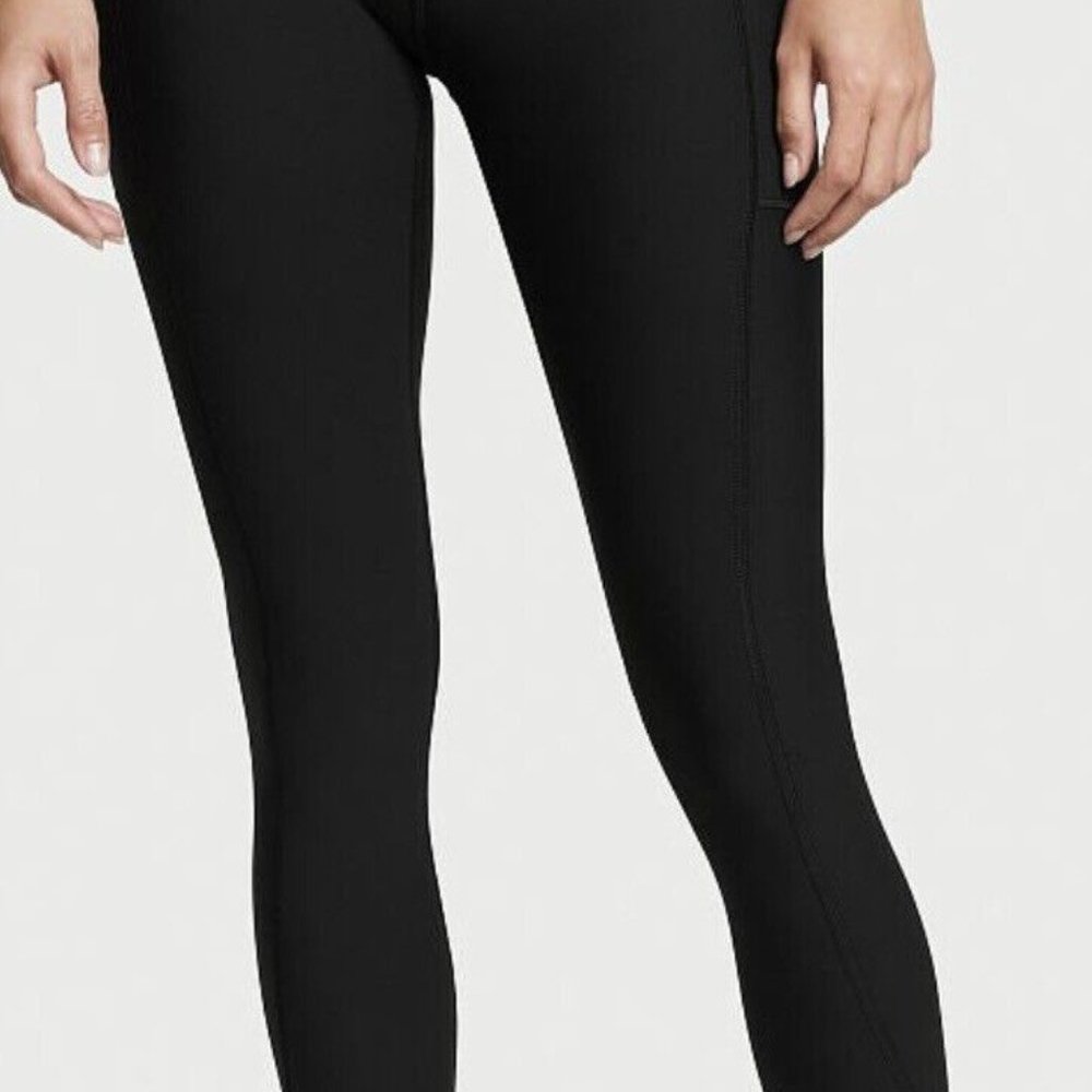 VICTORIA'S SECRET black High Rise Leggings w/ Phone side pocket, M - Picture 2 of 9